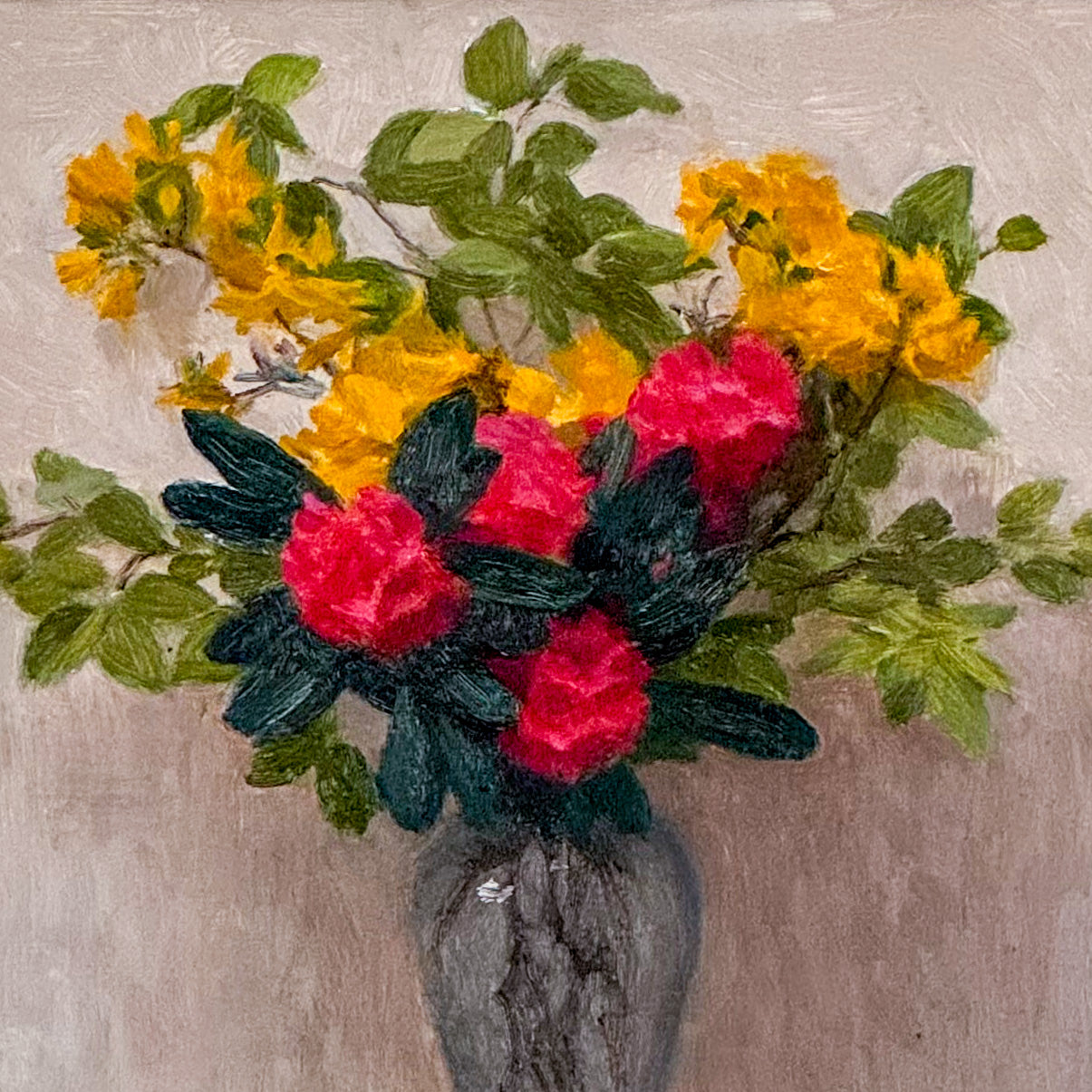 Laburnum & Rhododendrons by John Paul Raine