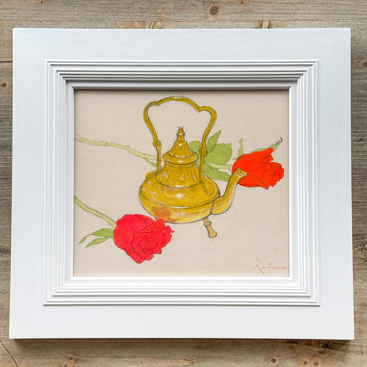 Teapot and Roses by John Paul Raine